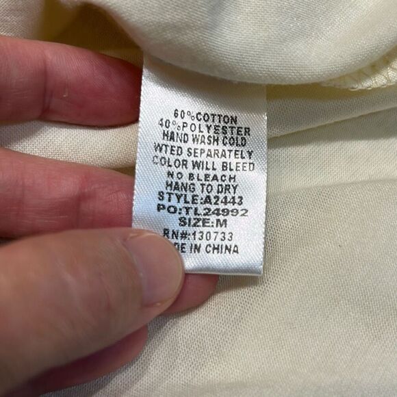 Umgee Womens Lace Off Shoulder Natural Cream Ivory Mini Dress Sz Medium Lined - Picture 11 of 11